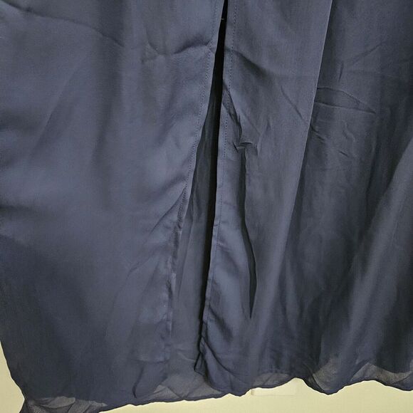 Gianni Bini Womens Medium Strapless Blue Maxi Dress With White Lace Bodice NWT - Picture 5 of 12